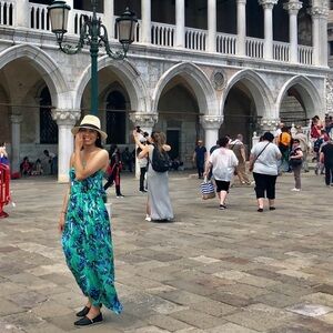 Banana Republic Blue and Green Maxi Dress